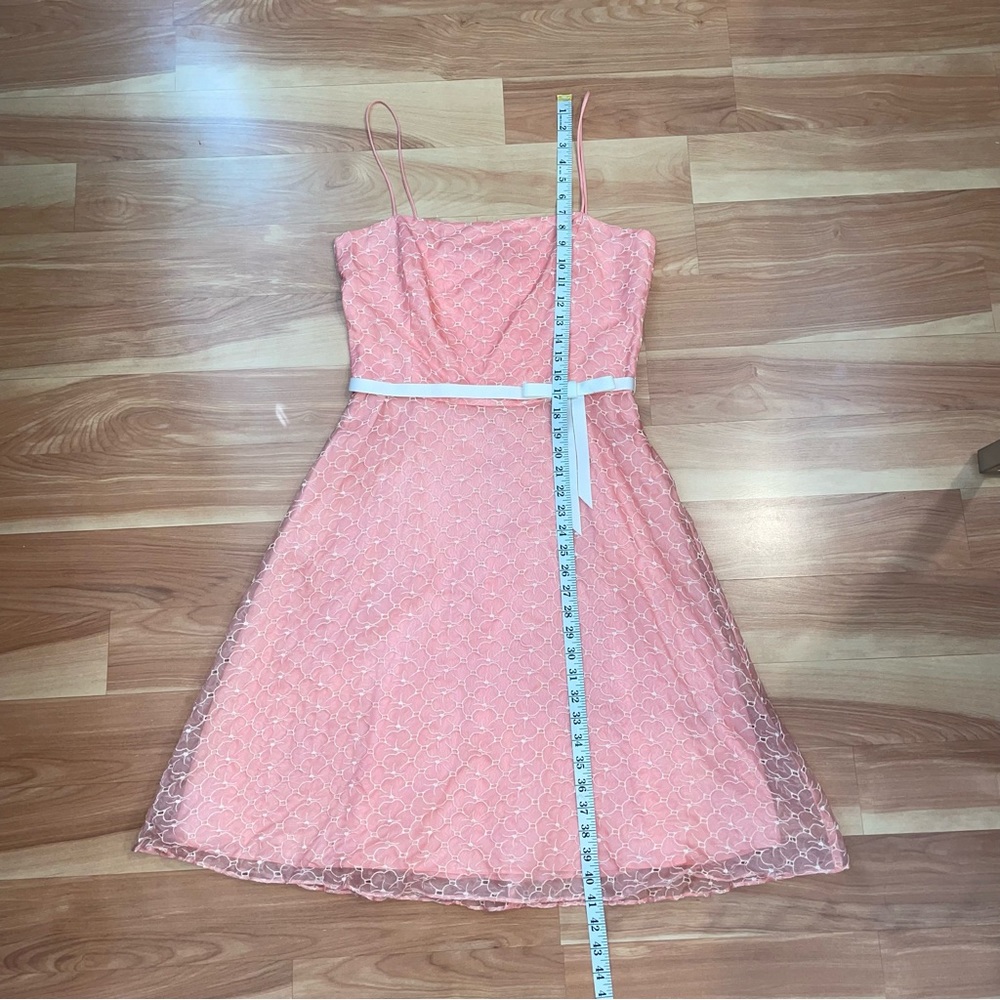 Laundry By Shelli Segal Peach, Silk A-Line Floral… - image 6